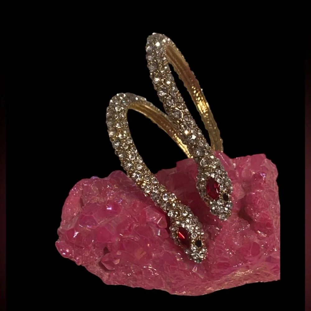 Damaged Snake Rhinestone Earrings for Parts, Repairs or Crafts 💎